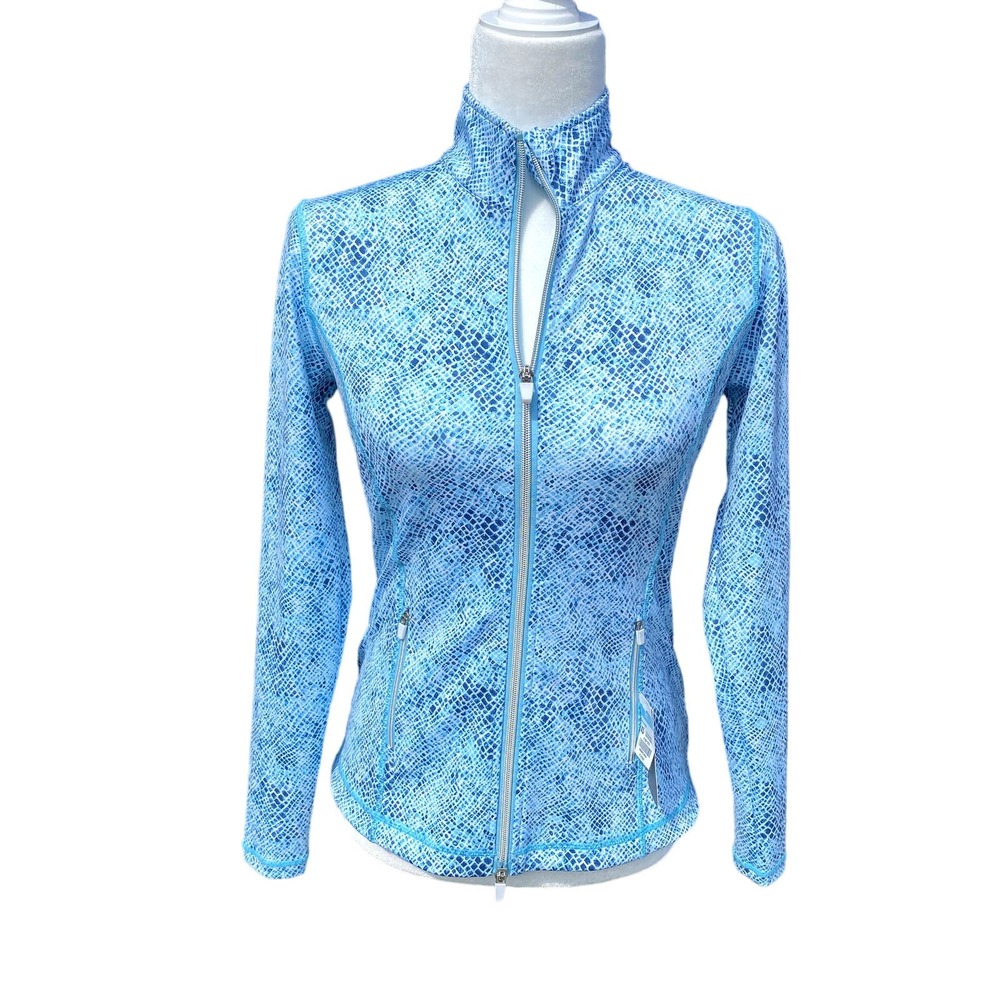 J. McLaughlin Billie Jacket Outerwear Women Size XS Blue Snake Graphic NWT